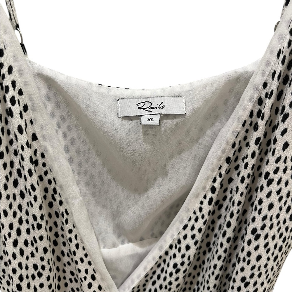 Rails “Iris” Black & White Polka Dot Wrap Midi Dress | XS - Picture 4 of 5